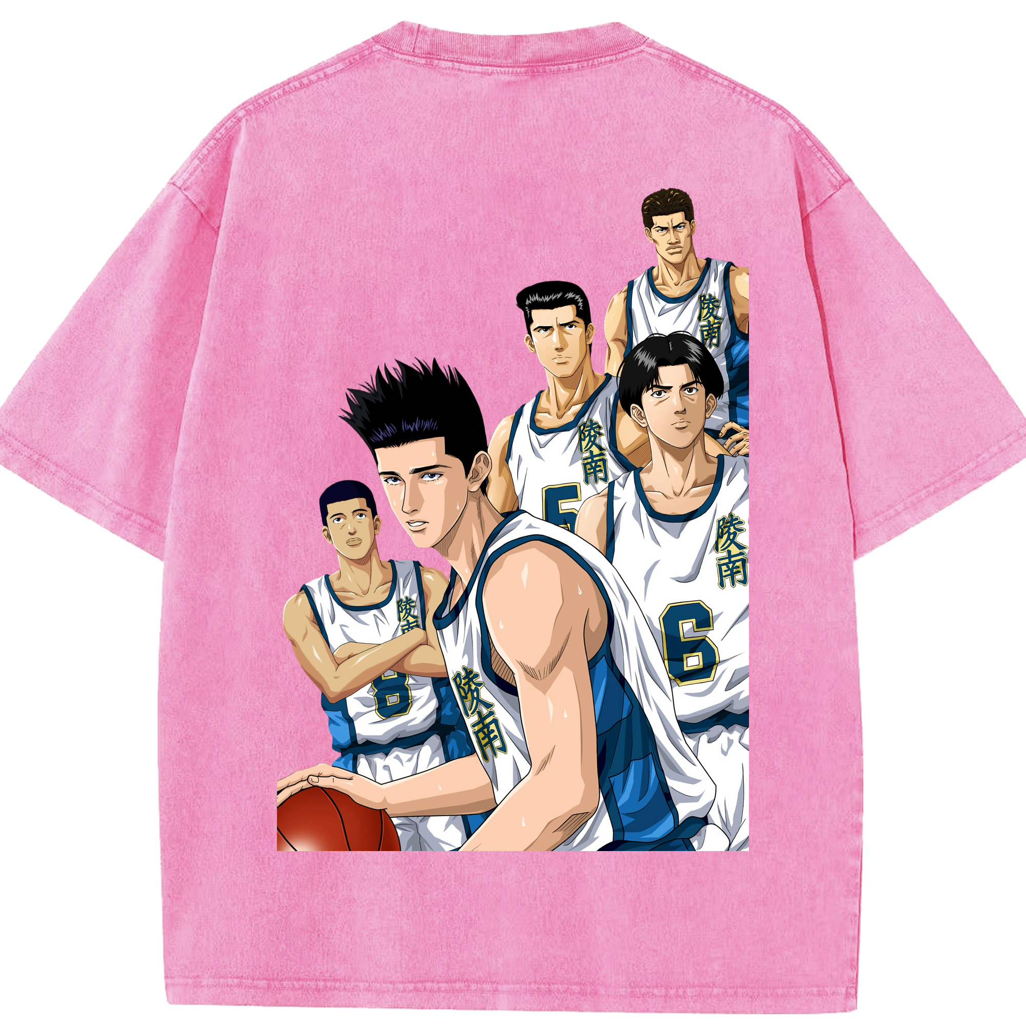 SLAM DUNK／スラムダンク 綿100% ヴィンテージ風 半袖Tシャツ（背面プリント）